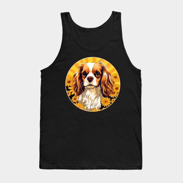 Cavalier King Charles Spaniel Mountain Flower Cute Colorful Puppy Dog Tank Top by Sports Stars ⭐⭐⭐⭐⭐